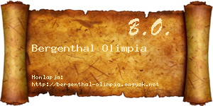 Bergenthal Olimpia névjegykártya